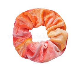 Accessoires de cheveux élastiques en tissu tie dye, pour les filles ou les femmes, chouchou / élastiques à cheveux chouchous, rouge-orange, 160mm