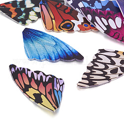 Kit de fabrication de boucles d'oreilles aile de papillon bricolage, y compris de gros pendentifs en cuir, crochets et anneaux de saut en laiton, couleur mixte, 56 pièces / kit