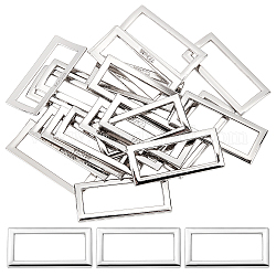 Gorgecraft 1 caja 20 anillos rectangulares planos de metal de 35 mm de longitud interior, hebilla de aleación de plata resistente para equipaje, mochilas, carteras, cinturón, correa para ropa, manualidades de costura, accesorios de decoración