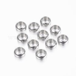 Intercalaire perles en 304 acier inoxydable, anneau, couleur inoxydable, 6x3mm, Trou: 4mm