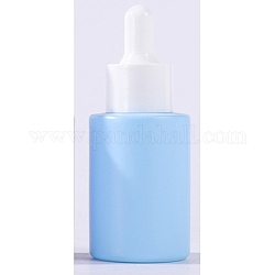 Flacons compte-gouttes en verre, avec couvercle en plastique, colonne, bleu, 3.7x9 cm, capacité: 30 ml (1.01 oz liq.)