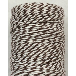 Cordón de algodón macramé, cuerda de algodón retorcida, teñido, para manualidades, envoltorio de regalo, café, 2mm, alrededor de 10.93 yarda (10 m) / rollo