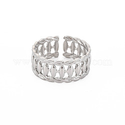 304 anello per polsino aperto avvolgente ovale in acciaio inossidabile per donna, colore acciaio inossidabile, misura degli stati uniti 9 1/4 (19.1mm)