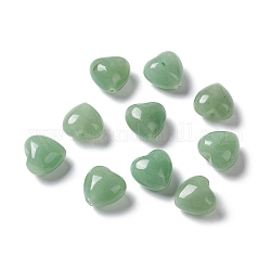 Perle avventurina verde naturale, cuore, 14.5~15x14.5~15x8.5~9mm, Foro: 1 mm