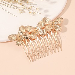 Pettini in lega, accessori per capelli per donne ragazze, farfalla, oro, 83x54mm