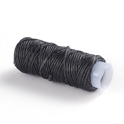 Cordón de poliéster encerado, para la fabricación de la joya, gris, 0.8mm, aproximamente 30 m / rollo