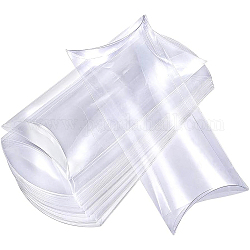 Boîtes d'oreiller en plastique de PVC, boîte d'emballage transparente de bonbons cadeau, clair, 14x6.4x2.45 cm