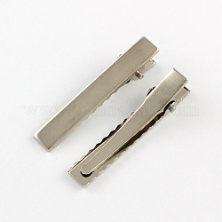 Eisen Haar-Accessoire Zubehör, Alligator Haarspange Zubehör, Platin Farbe, 46x8 mm