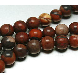 16inchNatural Gemstone Beads Strands, Round, Red Picture Jasper, about 6mm in diameter, hole:0.8mm. about 64pcs/strand