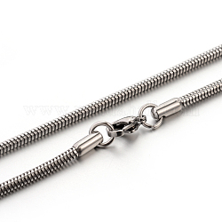 304 inox serpent ronde colliers de chaîne, couleur inoxydable, 17.72 pouce (45 cm)