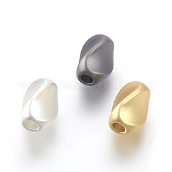 Brass Beads, Long-Lasting Plated, Lead Free & Cadmium Free & Nickel Free, Twist, Oval, Matte Style, Mixed Color, 8x5x5mm, Hole: 2mm