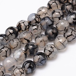 Tinti agata naturale perle tonde sfaccettato fili, Gainsboro, 8mm, Foro: 1 mm, circa 48pcs/filo, 15.3 pollice