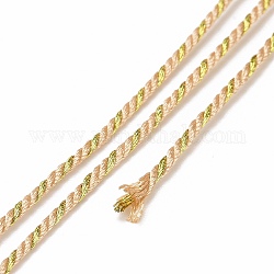 Филигранный шнур из поликоттона, плетеная веревка, с пластиковой катушкой, для настенного крепления, ремесла, Подарочная упаковка, розовые, 1.5 мм, около 21.87 ярда (20 м) / рулон