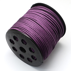 Замша Faux шнуры, искусственная замшевая кружева, фиолетовые, 2.7x1.5 мм, около 27.34 ярда (25 м) / рулон