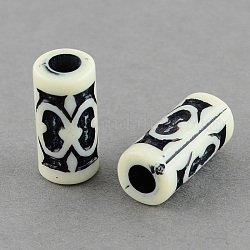 Column Craft Style Antique Acrylic Beads, White, 13x6mm, Hole: 3mm, about 1600pcs/500g
