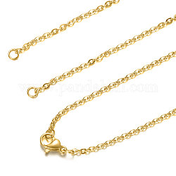 304 Edelstahl-Kabelkette bildende Halskette, mit Karabiner verschlüsse, golden, 14.6 Zoll ~ 14.8 Zoll (37.2~37.8 cm), 1.5 mm, Bohrung: 2.5 mm