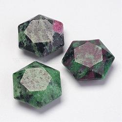 Pendentifs en rubis naturels, hexagone, 28~29x25x9~10mm, Trou: 1.5mm