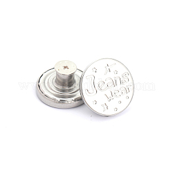 ジーンズ用合金ボタンピン  航海ボタン  服飾材料  単語の丸  プラチナ  20mm