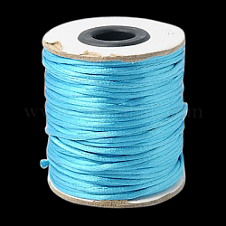 Filo di nylon, cordoncino in raso, per la fabbricazione di gioielli di perline, annodatura cinese, cielo blu profondo, 2mm, circa 50 yard / roll (150 piedi / roll)