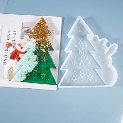 Moldes de fundición de resina epoxi, Moldes de silicona para árboles de Navidad y muñecos de nieve., blanco, 195x160x19mm