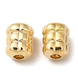 Brass Beads, Column, Real 18K Gold Plated, 3x2.3mm, Hole: 0.8mm