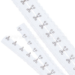 Fingerinspire 2.8 m, 5.6 cm Haken- und Ösenband aus Baumwolle, 3 cm Abstand, weißes, mit Spitze überzogenes Band mit weißen Spitzenbändern mit Haken und Ösen für DIY-Kleidungsaccessoires, Verschönerungsdekorationen