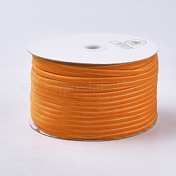 Односторонняя бархатная лента толщиной 3/16 дюйм, для подарочной коробки, аксессуары для костюма, оранжевые, 3/16 дюйм (5.0 мм), Около 200 ярдов / рулон
