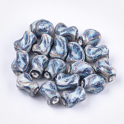 Manuell Porzellan Perlen, Phantasie antiken glasiertem Porzellan, Twist, Farbig, 21x15x16.5 mm, Bohrung: 3 mm