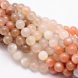 Brins ronds de perles de sunstone naturelle, AA grade, 8mm, Trou: 1mm, Environ 51 pcs/chapelet, 15.74 pouce