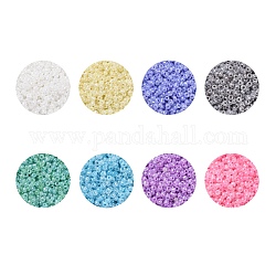 8/0 perles de rocaille en verre, Ceylan, ronde, couleur mixte, 8/0, 3mm, Trou: 1mm, 8 couleurs, à propos 2000pcs / couleur, 16000 pièces / kit