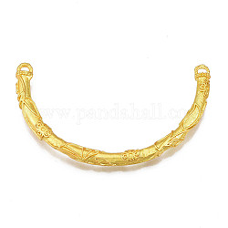 Matte Style Brass Connector Charms, Cadmium Free & Lead Free, U Shaped, Matte Gold Color, 35x59.5x4.5mm, Hole: 2mm