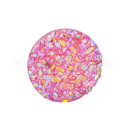 Cabochons in resina, imitazione druzy agata, rotondo e piatto, ab colore placcato, rosa caldo, 12x3mm