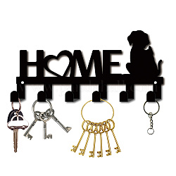 Word Home железные настенные вешалки с крючками, Декоративная полка-органайзер с 6 крючком, для сумки ключ для одежды шарф подвесной держатель, Рисунок собаки, 132x270 мм