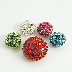 Abalorios de resina de Diamante de imitación, Grado A, rerondana plana, color mezclado, 15x9mm, agujero: 2 mm
