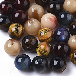 Бусины из cмолы, имитация драгоценных камней, круглые, разноцветные, 8 мм, отверстие : 1.6 мм