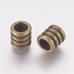 Perline in lega stile tibetano, Perline scanalate, colonna, bronzo antico,  piombo & cadmio & nichel libero, 9.5x9mm, Foro: 6 mm