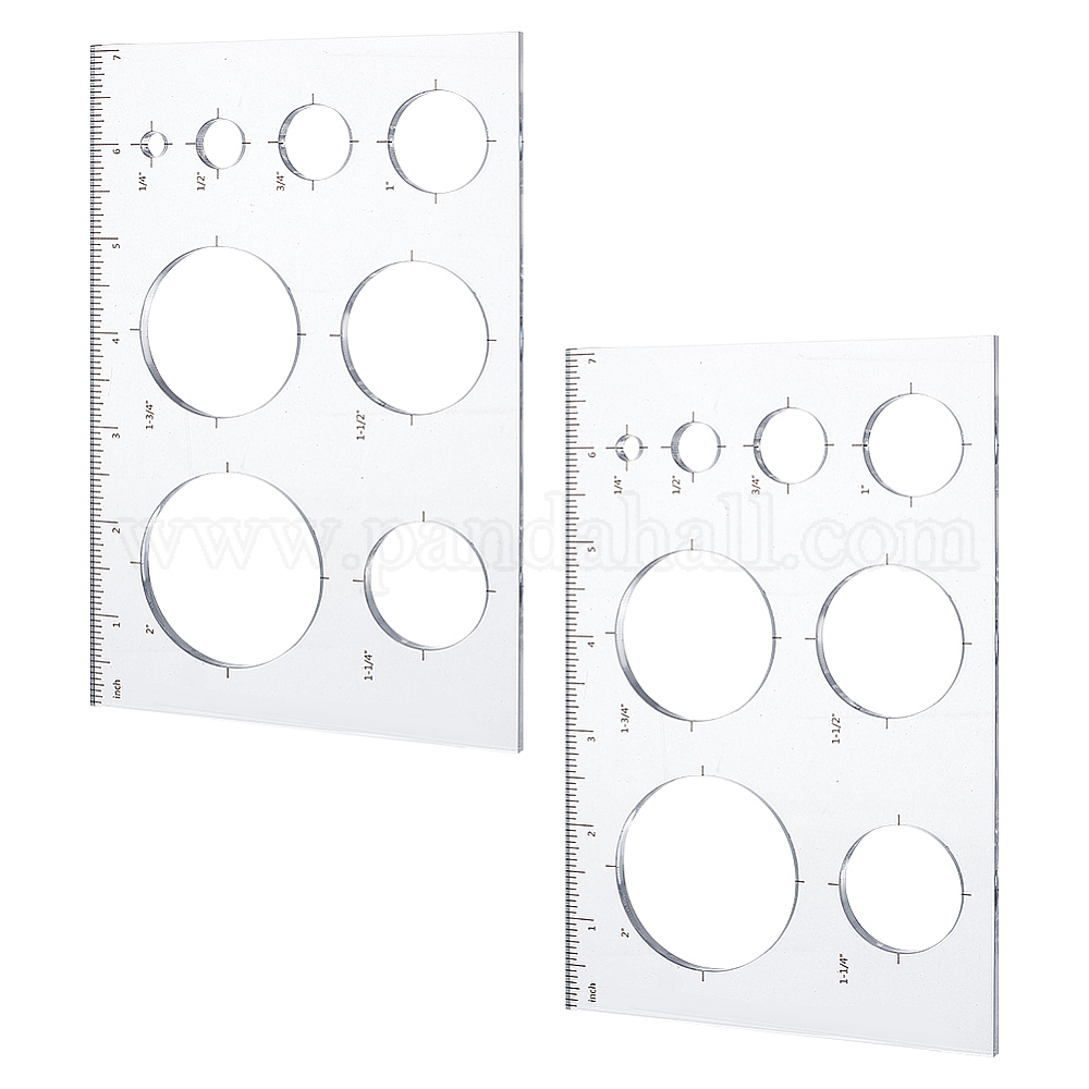Gabarits De Routeur 8 Cercles Acrylique - Diamètres 2,5 à 20 Cm - Pour Incrustation Bois, Couture, Dessin - Transparents Avec échelle