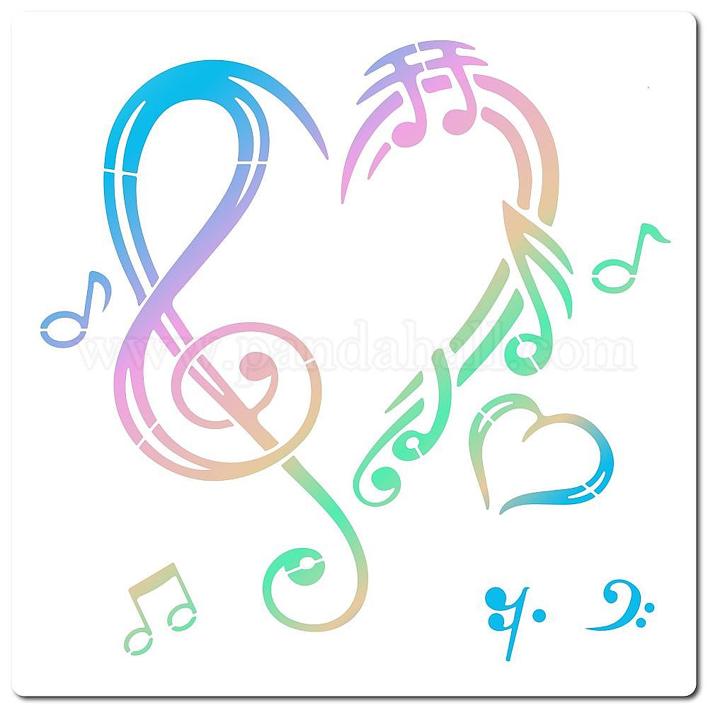 Shop GORGECRAFT 12 X12 Music Note Stencil Heart Templates Plastic 