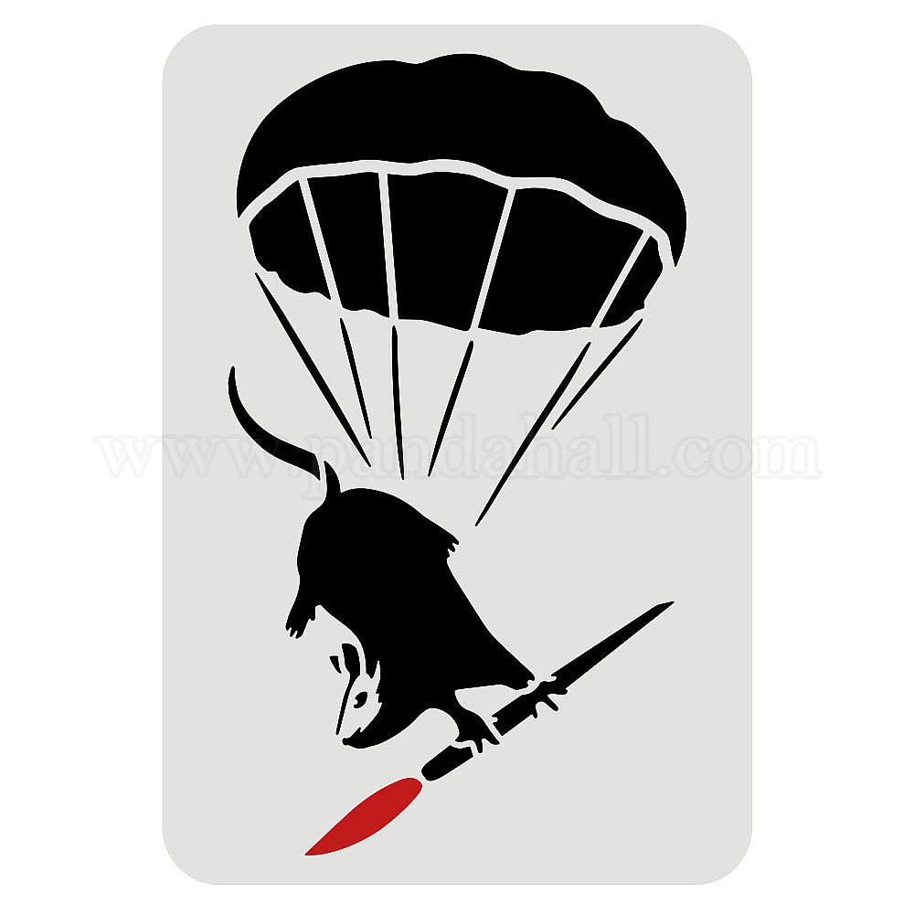 6 Stencil Banksy Rat - Modelli Riutilizzabili In PET Per Pittura Su Muro, Legno, Tela, Design Artistico - Foto 9