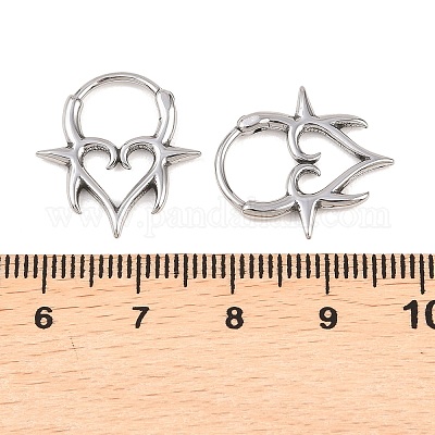 Серьги-хрящи в форме сердца с шипами из нержавеющей стали 316&nbsp;AJEW-C044-13AS-1