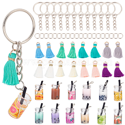 Wholesale OLYCRAFT 60pcs Bubble Tea Keychain Kit Colorful Boba Keychain  Making Kit Milk Tea Keychain Accessories Boba Charms Milk Tea Cup Pendants  with Tassels Keychain Rings for DIY Keychain Jewelry Making 