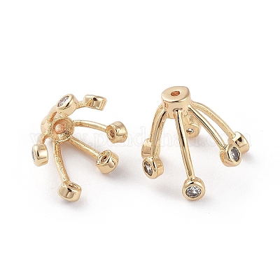 6-лепесток из латуни шарик крышки&nbsp;LS-ZIRC-L077-025G-1