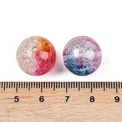 Прозрачные бусины из потрескавшейся смолы&nbsp;RESI-C070-15-1