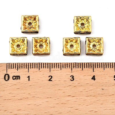 Messing Strass Zwischen perlen&nbsp;RSB074NF-04G-1