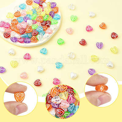 200 шт. 10 цвета прозрачные бусины из смолы&nbsp;RESI-SC0006-49-1