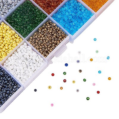 BalaFillic Taille Uniforme 2mm Perles de Rocailles Total 24000pcs dans la Boîte Petites Perles