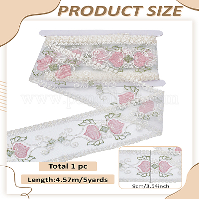 5 ярд полиэстеровой сетчатой ленты для вышивки цветов&nbsp;OCOR-LP0002-39-1