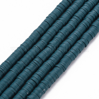 6mm Blue Multi Heishi Bead Strands, Flat Round Polymer Clay Beads