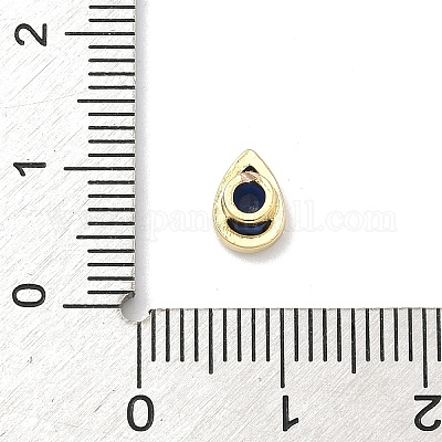 Кабошоны из кубического циркония в форме капли из латуни с микропаве&nbsp;KK-P345-13G-B09-1