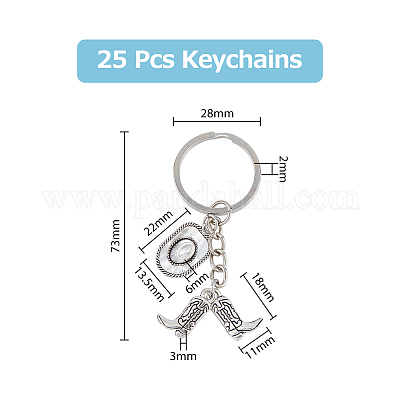PRODUCTO (paquete De 10) Llaveros De Sombrero De Vaquera / Llavero De Sombrero De Vaquero Hecho A Mano / Sombrero De Vaquero De Crochet / Adorno De Sombrero De Vaquero Campestre